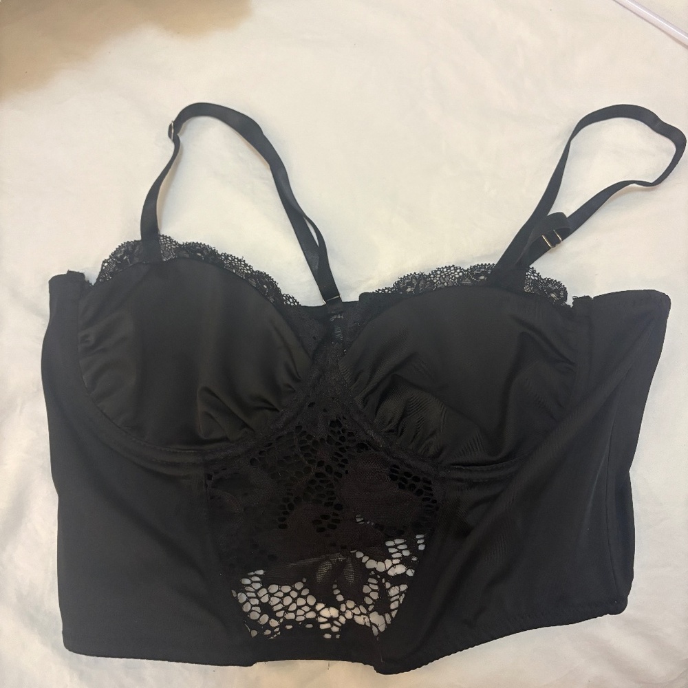 Sexy black cropped corset